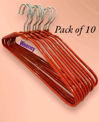 WEENSY Hangers for clothes Steel Shirt Pack of 10 Hangers For  Shirt(Red)
