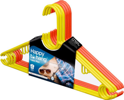 Happy to Hang Plastic Shirt Pack of 6 Hangers For  Shirt(Red, Yellow)