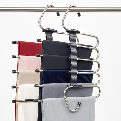 QUALITY-99 5 in 1 Stainless Steel Foldable Hangers Steel Saree Pack of 2 Hangers For  Saree(Steel)