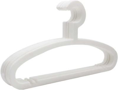 GRAND MART White Plastic Clothes Hangers – Lightweight, Durable, Non-Slip, Set of 6 Plastic Dress Pack of 6 Hangers For  Dress(White)
