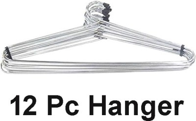 NKHANGERS Heavy Duty Metal Shirt Coat Hangers Stainless Steel Clothes Hanger Steel Shirt Pack of 12 Hangers For  Shirt(Silver)