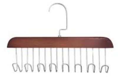 Vyhangum 8-Hook Adjustable Wooden Hanger for Organizing Lingerie, Belts, Scarves Wooden Belt Hanger For  Belt(Brown)