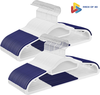 LIGER BLINDS Plastic Hangers Heavy Duty Clothes Hangers With Non-Slip Pads Space Saving Plastic Shirt Pack of 30 Hangers For  Shirt(Blue, White)