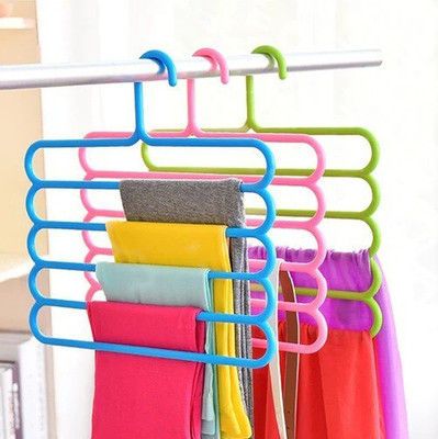 Winqueen 5 Layer Plastic Clothes Hanger Plastic Saree Pack of 3 Hangers For  Saree(Multicolor)