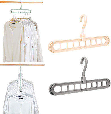 SKOG 360 Swivel Hook Space Saver Hangers, Hangers for Clothes Wardrobe Magic Hanger Plastic Shirt Pack of 2 Hangers For  Shirt(Multicolor)