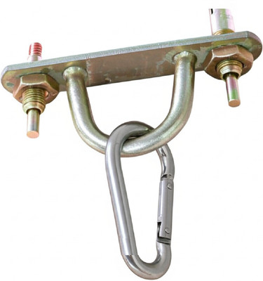 Q1 Beads 1 Pc Set Wall Hook with Fastener 2 Nos & Carabiner Snap Hook for Ceiling Hanging Locking Carabiner(Silver)