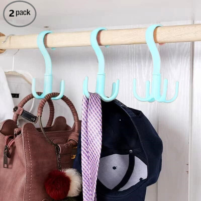 Flipkart SmartBuy 360 Degree Rotating Tie and Belt Hanger Scarf Tie Rack Holder Hook(Set of 2) Plastic Belt Pack of 2 Hangers For  Belt(Blue)