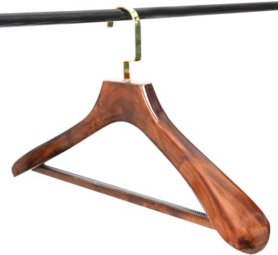 ADA Handicraft Wooden Clothe Hangers with 360° Swivel Hook Non-Slip Extra Wide Shoulder Hangers Wooden Coat Hanger For  Coat(Brown)