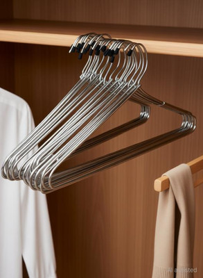 DEZNA Stainless Steel Coat Hanger Steel Coat Pack of 24 Hangers For  Coat(Silver)
