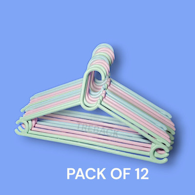 treback Hangers for clothes plastic hanger pack of 12 Plastic Shirt Pack of 12 Hangers For  Shirt(Multicolor)