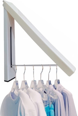 TRINGDOWN Plastic, Steel Wall Cloth Dryer Stand Wall Mountable Hidden Type Metal Space Savers Folding Clothes Rack Hanger(1 Tier)