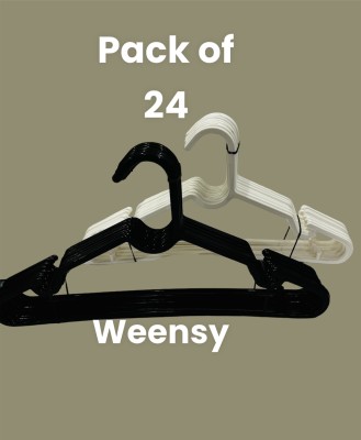 WEENSY Flexible White Black 24 Plastic Dress Pack of 12 Hangers For  Dress