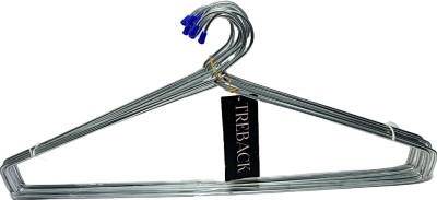 treback Stainless Steel Cloth Hanger Space Saving Non Slip Stainless Steel Metal Hanger Steel Dress Pack of 12 Hangers For  Dress(Silver)