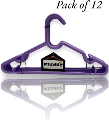 WEENSY Flexible Plastic Hangers Purple Pack of 12 Plastic Shirt Pack of 12 Hangers For  Shirt(Purple)