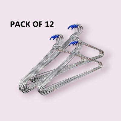 NkHanger Heavy Duty Metal Shirt Coat Hangers Stainless Steel Clothes Hanger Pack Of 36 Steel Coat Pack of 36 Hangers For  Coat(Silver)