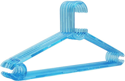 GRAND MART Sky Blue Plastic Clothes Hangers – Lightweight, Durable, Non-Slip, Set of 6 Plastic Dress Pack of 6 Hangers For  Dress