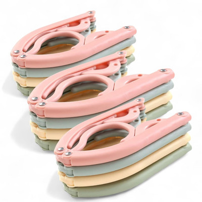 ALFONSIYAZ Space Saving Portable & Non-slip Foldable Clothes Hangers for Travel & Camping Plastic Dress Hanger For  Dress(Multicolor)