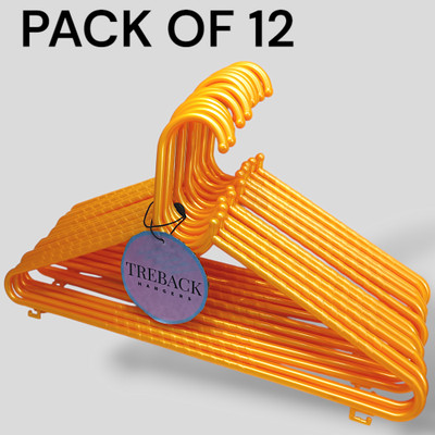 treback hangers for clothes Plastic Dress Pack of 12 Hangers For  Dress(Gold)