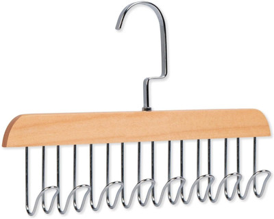 BHAI CHARA Multifunctional 8 Hook Wooden Belt Hanger, Cloth Hanger, Cap Hanger, Tie Hanger Wooden Shirt Hanger For  Shirt(Brown)