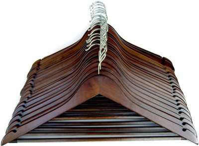Prefact Wooden Hangers with Swivel Hook Smooth Finish Solid Wood for Clothes Wooden Shirt Pack of 8 Hangers For  Shirt(Brown)