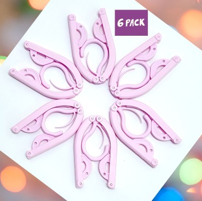 ZURU BUNCH Multipurpose Non Slip Portable Folding Hanger for Clothes Travel Dress Wardrobe Plastic Dress Hanger For  Dress(Pink)