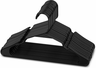 Moxstar Clothes Hanger Wardrobe Storage Organizer Rack Plastic Plastic Shirt Pack of 12 Hangers For  Shirt(Black)
