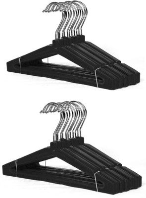 Flipkart SmartBuy 360 degree Rotating Hook with side notches Plastic Shirt Pack of 24 Hangers For  Shirt(Black)
