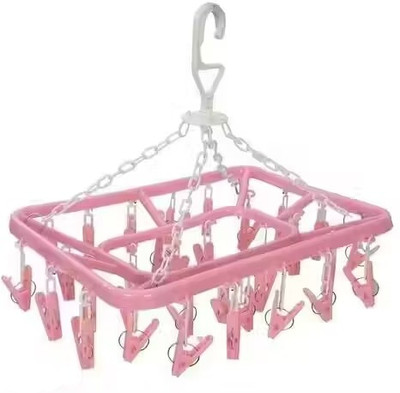 KOGENT ENTERPRISES 30 Clips Sock Dry Rack For Baby Cloth, Towel, Underwear Plastic Clip Hanger Plastic Tie Hanger For  Tie(Multicolor)