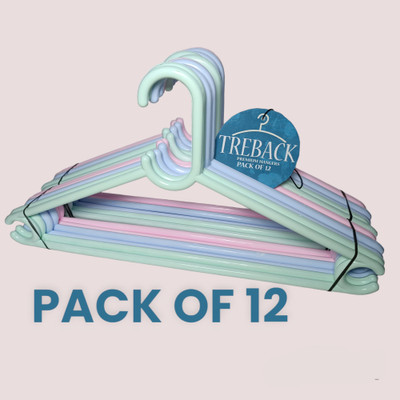 treback Hangers for clothes plastic hanger pack of 12 Plastic Shirt Pack of 12 Hangers For  Shirt(Multicolor)