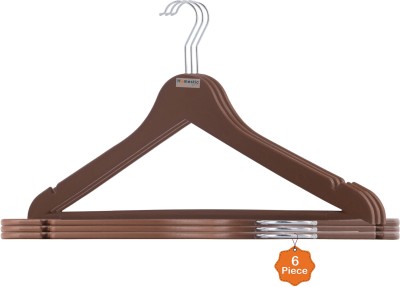 HOMESTIC 6 Pcs Rotatable Plastic Dress Hangers for Clothes Hanging | Brown Plastic Dress Pack of 6 Hangers For  Dress(Brown)