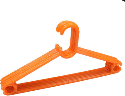 Oxyglow Hanger for suits and dresses Plastic Dress Pack of 6 Hangers For  Dress(Orange)