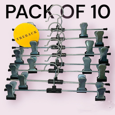 treback Clip hangers for clothes hanger clip metal hangers Steel Saree Pack of 10 Hangers For  Saree(Steel)