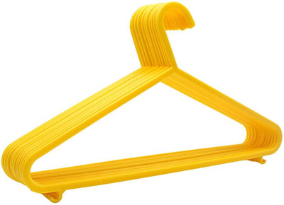GRAND MART Yellow Plastic Clothes Hangers – Lightweight, Durable, Non-Slip, Set of 6 Plastic Dress Pack of 6 Hangers For  Dress