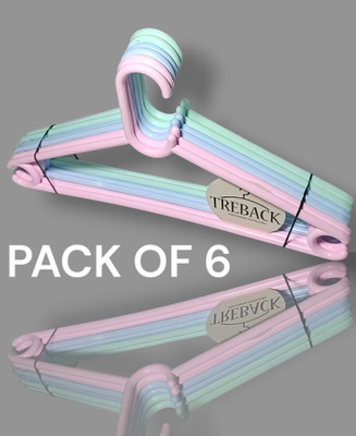 treback Hangers for clothes plastic hanger pack of 6 Plastic Shirt Pack of 6 Hangers For  Shirt(Multicolor)