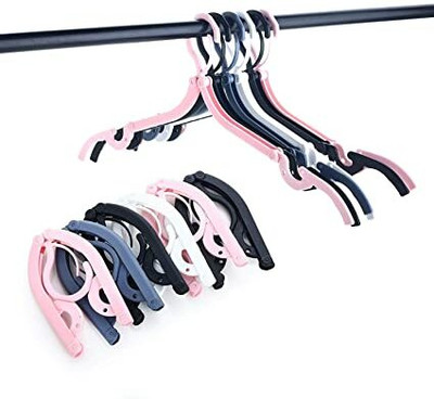 Crizar Multipurpose Non Slip Portable Folding Hanger For Cloth Plastic Shirt Pack of 6 Hangers For  Shirt(Multicolor)