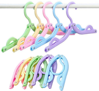 ALEXHUBS Portable Folding Cloths Hangers for Wardrobes & Travel hanger Plastic Shirt Pack of 5 Hangers For  Shirt(Multicolor)