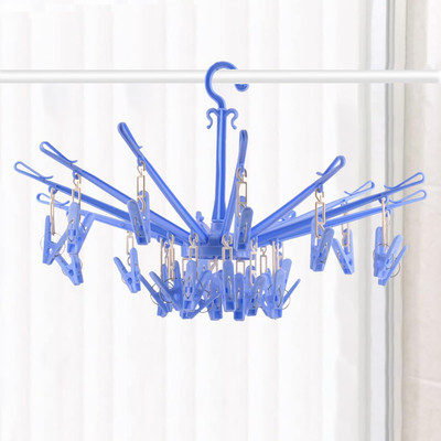 Urbanware 360 Cloth Drying Stand Baby Cloth Drying Pegs 24 Clips Clothes Hanger for Socks Plastic Scarf Hanger For  Scarf(Multicolor)