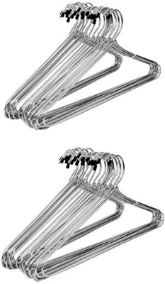 Flipkart SmartBuy Chrome Finish Strong Steel wire Hangers with Rubber Cap Steel Shirt Pack of 24 Hangers For  Shirt(Silver)
