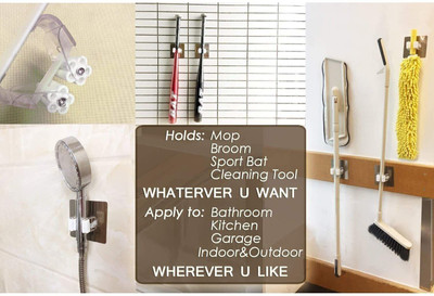 SJK Multicolor Plastic Broom Holder(1 Holders)