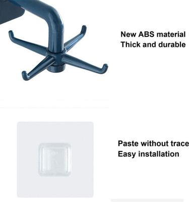 DECORHUB Self Adhesive Broom Holder with 2 Hooks on sidesBH.Hx1.94 1.1 Closet Organizer