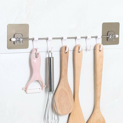 WebDealz Multi-Functional Six Groups Without Drilling Hook,Kitchen Utensils Rack Holder Hook Rail 1(Pack of 1)