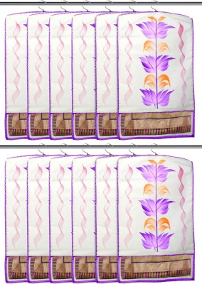 KUBER INDUSTRIES Non Woven Hanging Saree Cover With 1 Zipper Compartment on Back Side- Pack of 12 (Purple)-HS_38_KUBMART21516 Closet Organizer