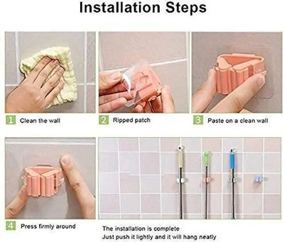 VRDH Multicolor Plastic Broom Holder(1 Holders)