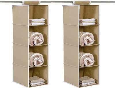 compactcarry Non-Woven 4 Shelf Closet Hanging Organizer/Clothes Storage Wardrobe Almirah Closet Organizer