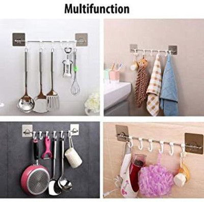 Armaan Magic Sticker Series Self Adhesive Bathroom Towel Hanger 1.3 Closet Organizer
