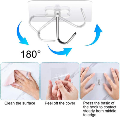 OSHO ENTERPRISE Adhesive Hooks Rust/Water Proof for Home/Kitchen/Bathroom/Office PINx14.23 Hook 14(Pack of 1)
