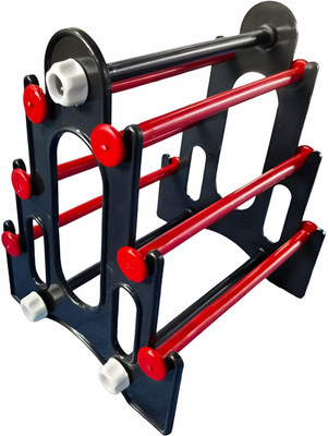 Eramasher Stoneware Tajmahal Pattern Bangle Display Organizer Stand - 3 Steps Red With Black Jewellery Organizer