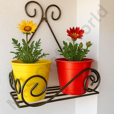 A K ENTERPRISES Decorative Metal Wall Planter Stand | Iron Plant Holder for Home & Garden Décor Handbag Organizer