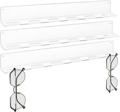 ANISTUFFs 3 Compartments Acrylic Sunglass Organizer(Clear)