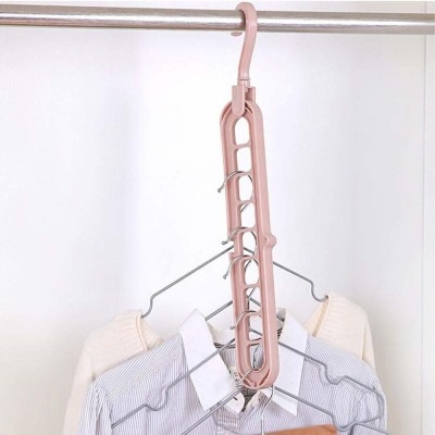 Radha Pack of 2 9-Holes Closet Organiser/Wardrobe Space Saver Smart Hanger33 Handbag Organizer